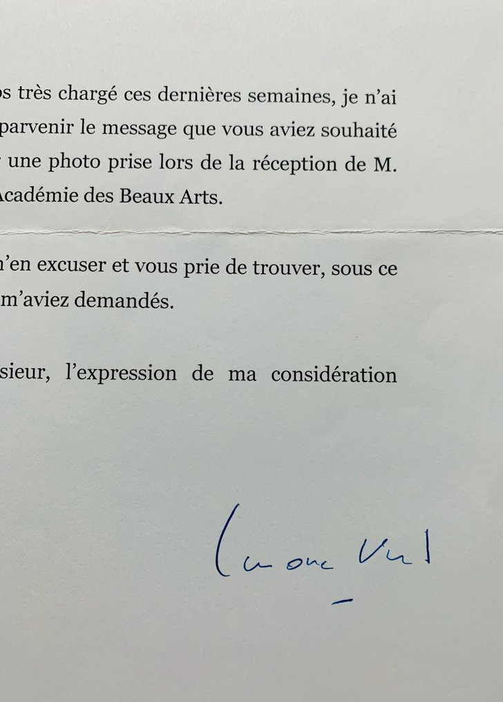 Simone VEIL (1927-2017) - Simone Veil envoi une photo de la tréception de Zao Wou Ki à l'Académie des Beaux-arts - 2004 #1.0