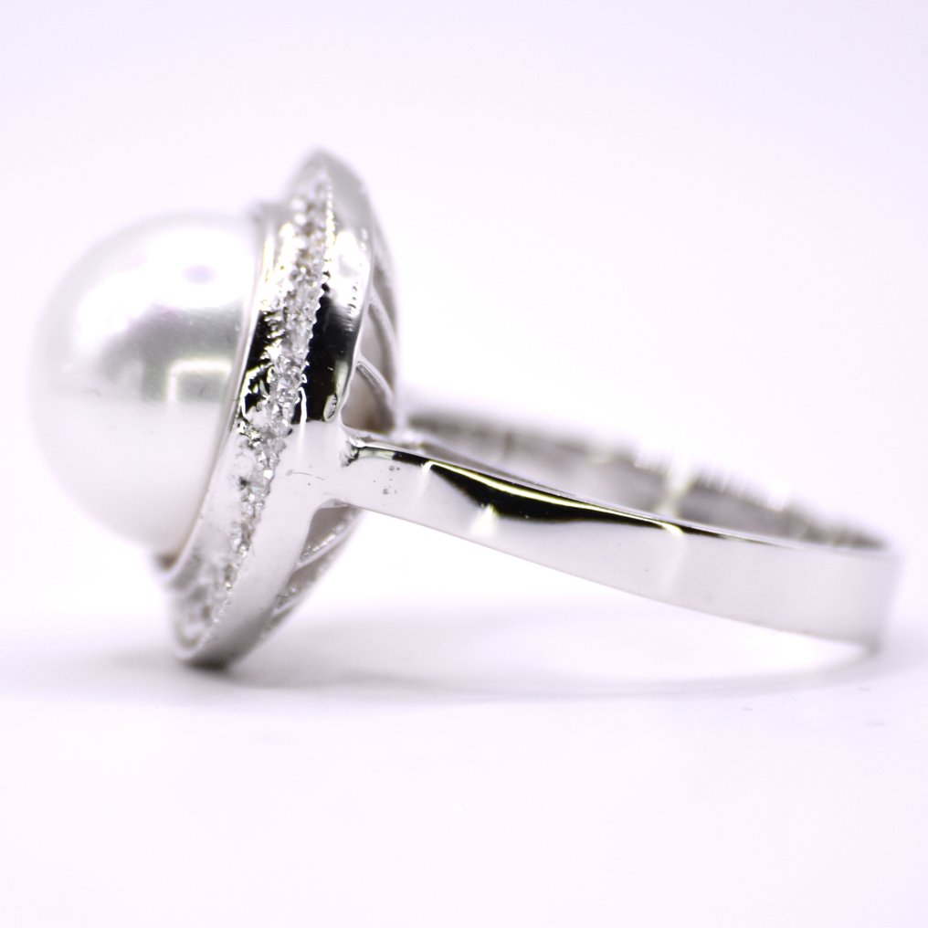 沒有保留價 - 戒指 鉑金 - 0.42ct. tw. 鉆石 (天然) - 珍珠 #2.1