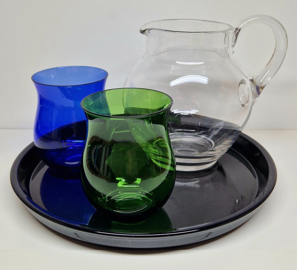 Glasfabriek Leerdam - Cornelis de Lorm - Drinking service (4) - Glass - Multicolored water set #1.0