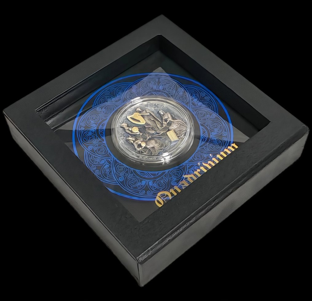 Kamerun. 2000 Francs CFA 2022 "Quadrivium" silver coin with selected gold gliding #2.1