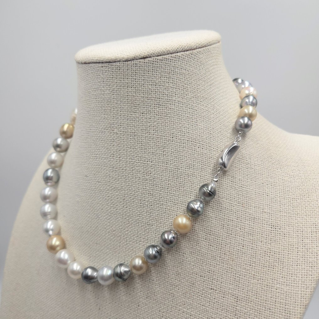 χωρίς τιμή ασφαλείας - Κολιέ Ασημί Μαργαριτάρι - Μαργαριτάρι Ταϊτής και Νότιων Θαλασσών. #3.2