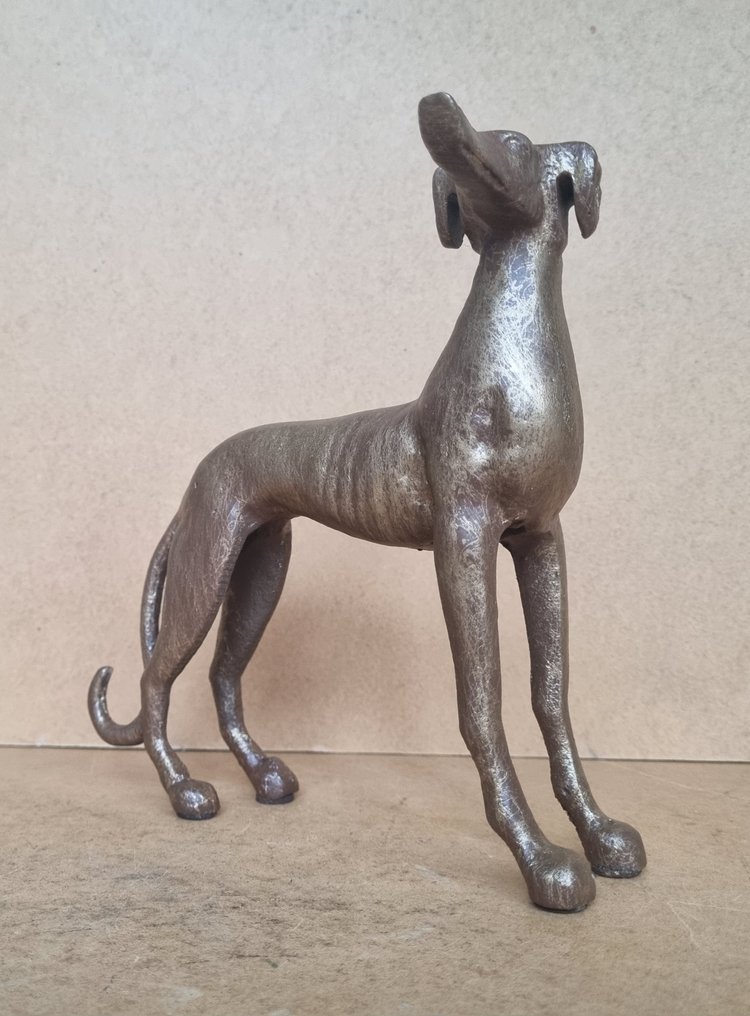 Statue, 2 honden - 18 cm - gepatinierte Metaallegerung #3.2