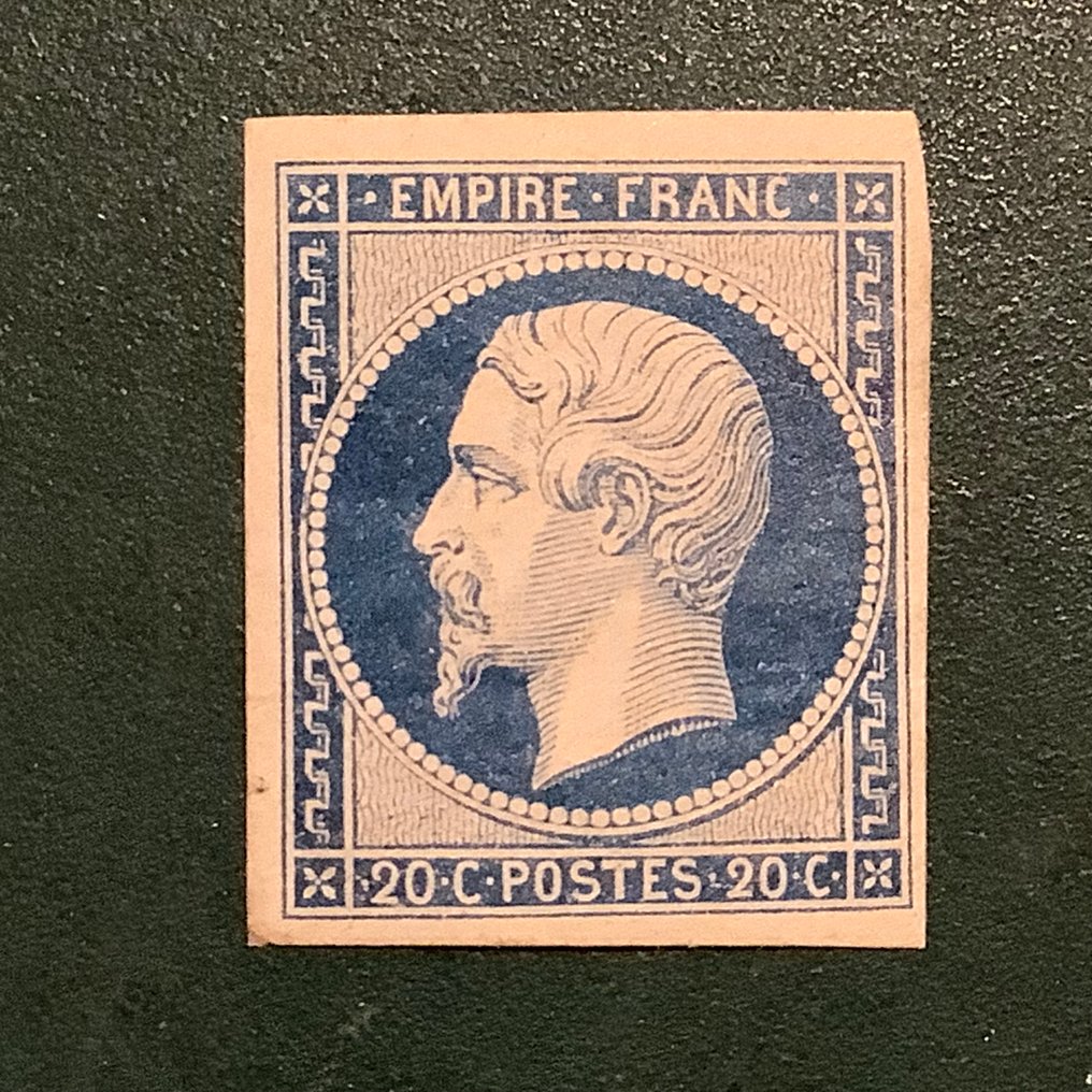Frankrig 1854 - 20 cent Napoleon Empire i mørkere nuance med gode margener. - Yvert 14 Aa #1.0
