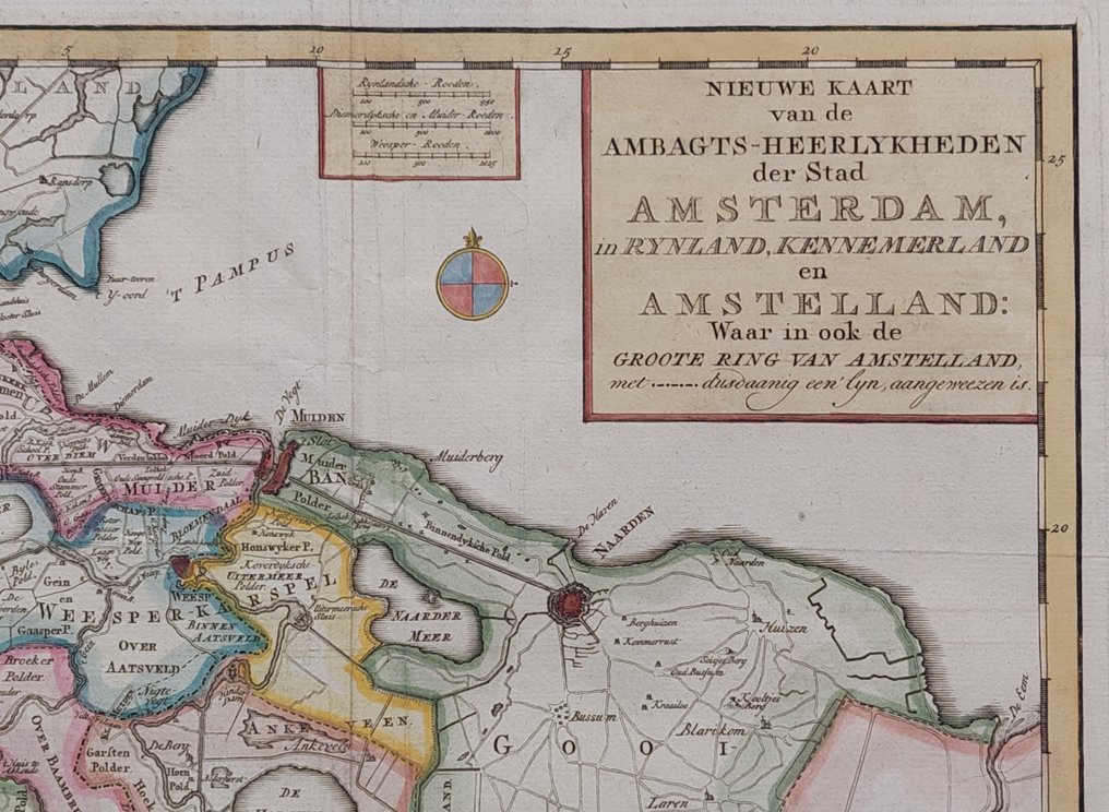 Netherlands - North Holland, Amstelland, Gooi, etc.; J. Wagenaar - NIEUWE KAART van de AMBAGTS-HEERLYKHEDEN der Stad AMSTERDAM, in RYNLAND, KENNEMERLAND en AMSTELLAND - 1760 #2.1