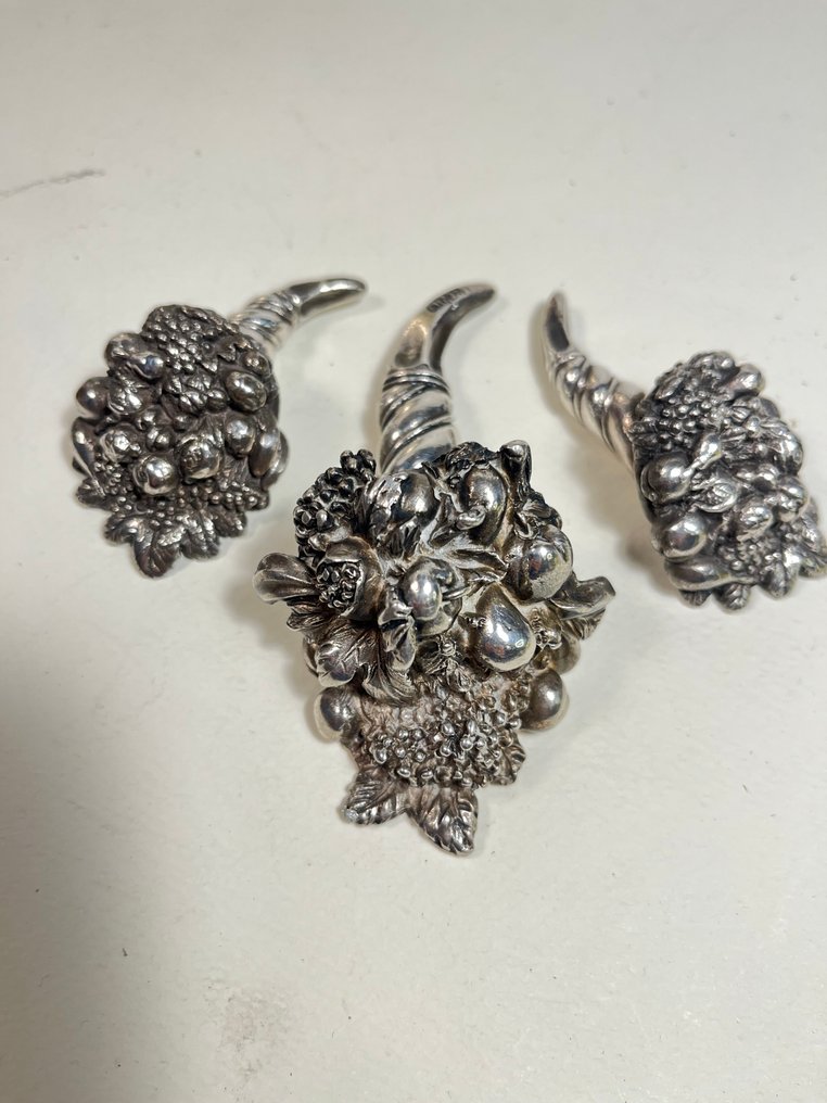 Magrino - Γλυπτό, Cornucopie ( 3) - 10 cm - Argento 925 επικάλυψη #2.1