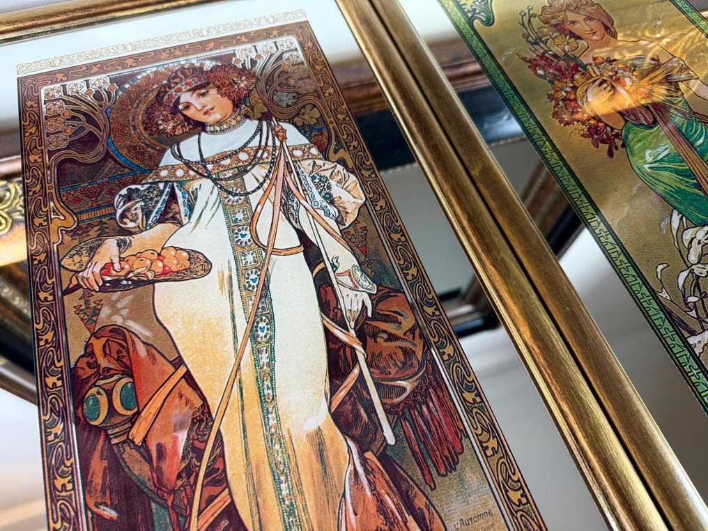 Alphonse Mucha (après) - Καθρέφτης τοίχου (2)- Άνοιξη και Φθινόπωρο - Κρύσταλλο - Οι Τέσσερις Εποχές 57 εκ. #3.2