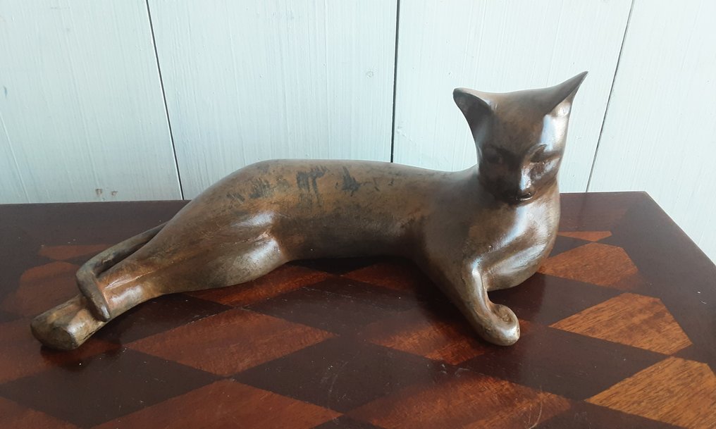 P. Chenet Foundry - Statuetta - Grote  Kat - 23 cm - Bronzo #1.0