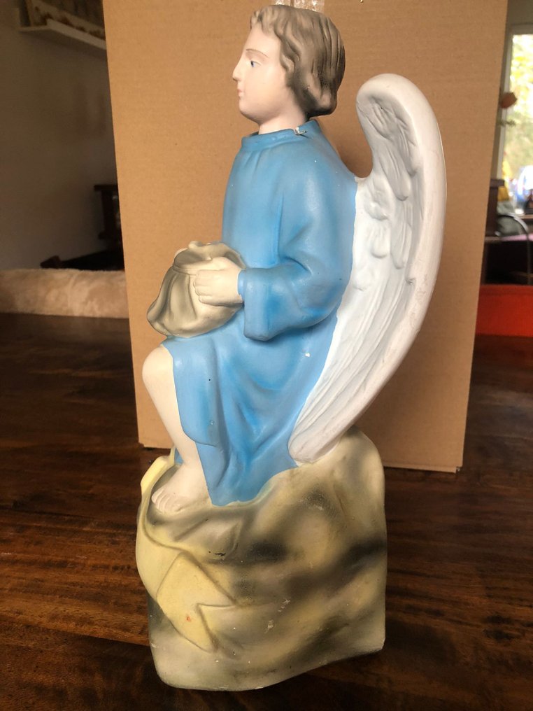 Γλυπτό, Knikengel - Heiligenbeeld - 34 cm - Γύψος, Βαφή #4.3