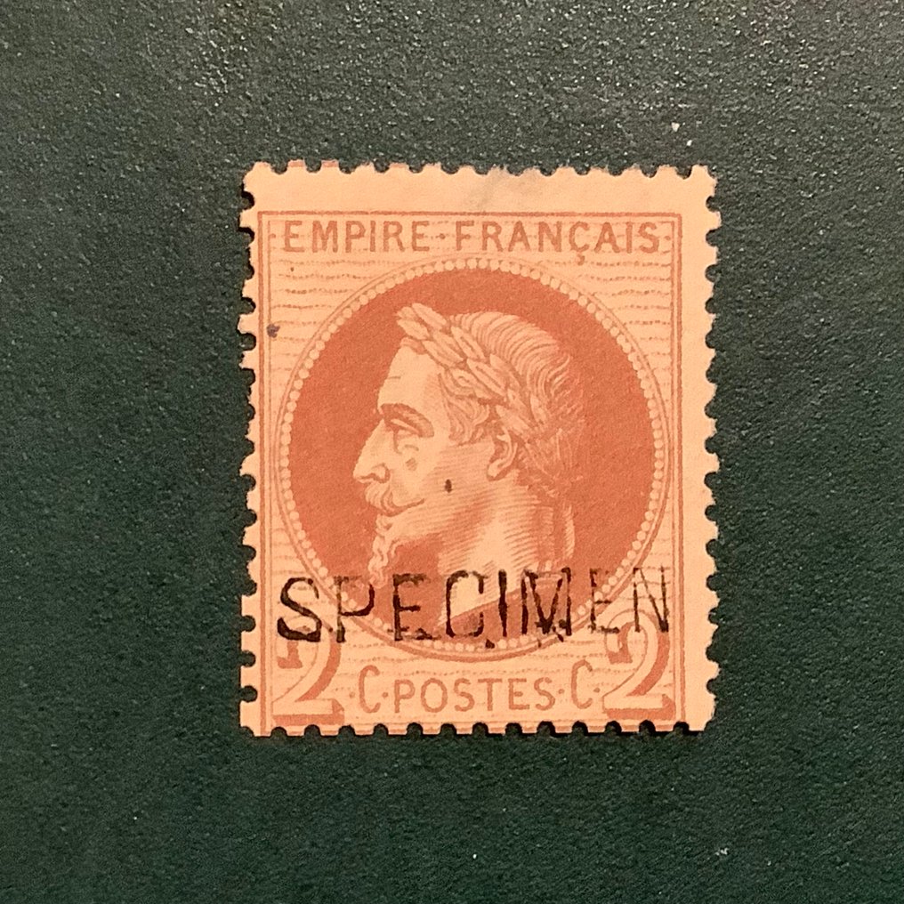 Frankrijk 1870 - 2 cent Napoleon Laure met opdruk specimen - Yvert 26Bc #1.0