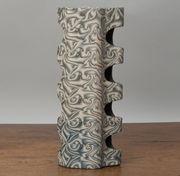 龙云纹理的Neriage花瓶——巧妙的大理石陶艺技法 - 陶瓷 - 西部功 Nisibu Isao (1948-) - 日本 - 1900-2000 #2.1