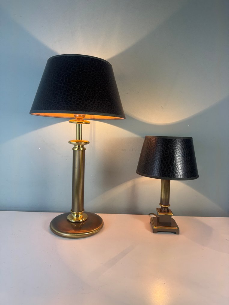 Herda - Table lamp (2) - Set of two luxury brass table lamps in an elegant Empire style from Herda Lighting. - Brass #4.3