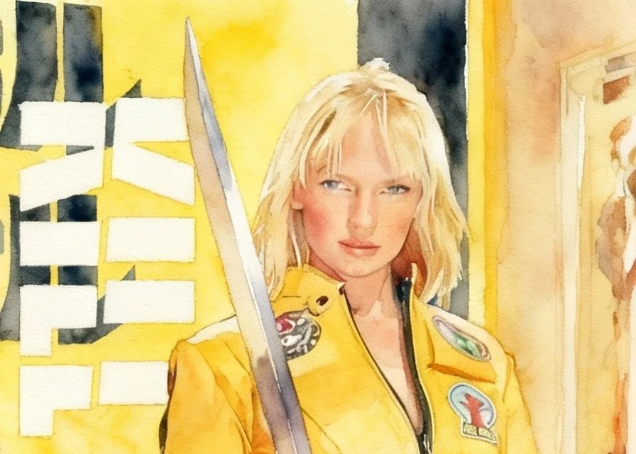 Jacob Hitt - does Kill Bill Watercolor Symbolism w/COA XXL #1.0