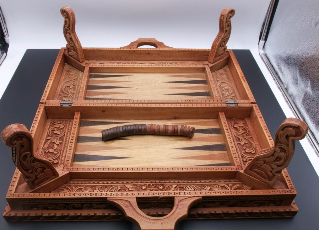 国际象棋套装 - Handgeschnitztes Schach- & Backgammon-Set – Südostasien – Traditionelle asiatische Figuren - 木 #4.3