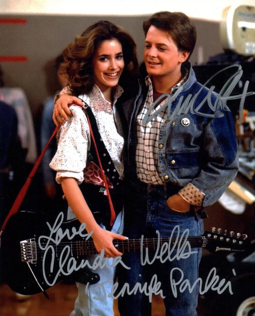 Back to the Future - Double signed by Michael J. Fox (Marty) & Claudia Wells (Jennifer) - 8x10" - JSA COA #1.0