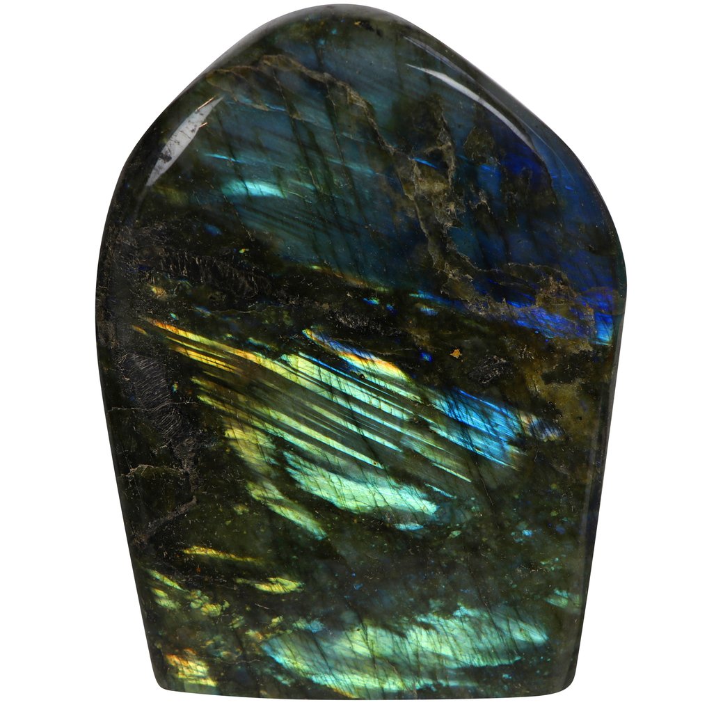 Qualité supérieure - Flash arc-en-ciel vif - Labradorite - 16x12x4 cm Forme libre- 1.54 kg #1.0