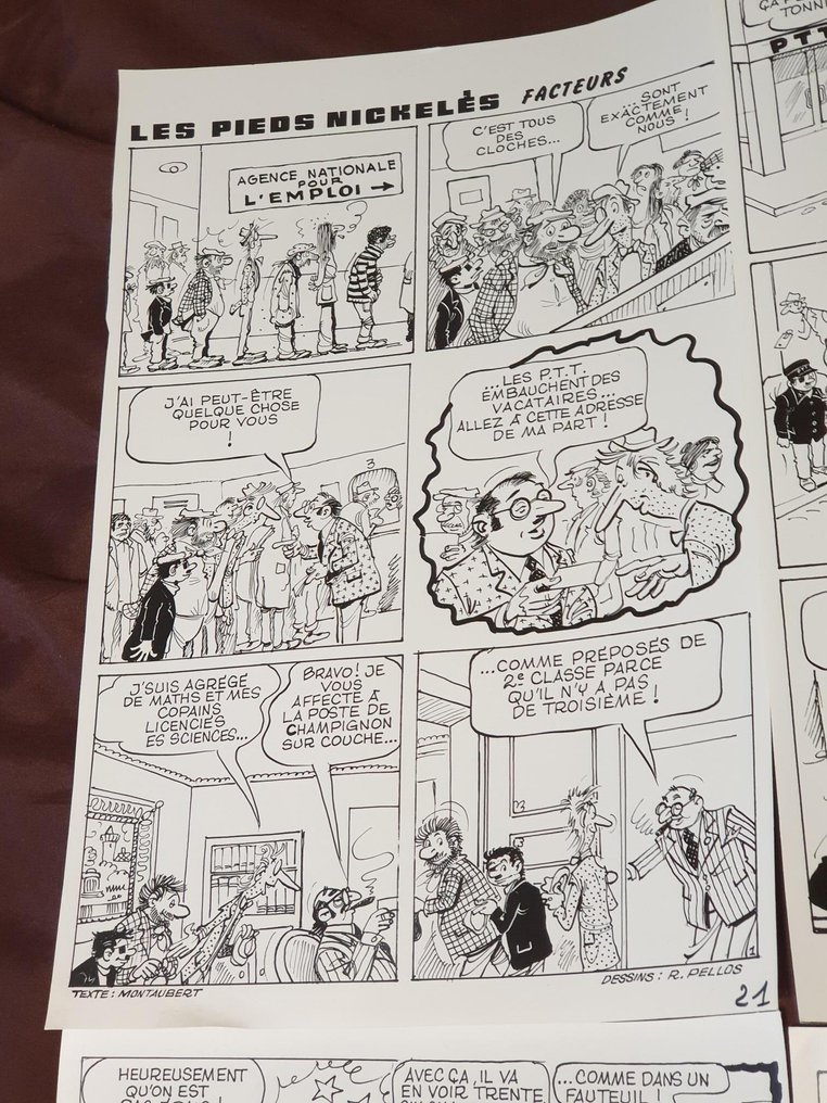 Pellos, René - 12 Original page - Les Pieds Nickelés - Les facteurs - 1977 #1.0
