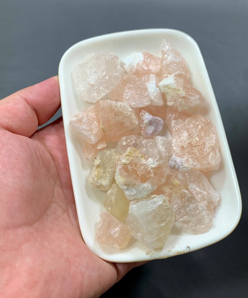 Ei vähimmäishintaa Morganite Crystals Big Lot for Jewellery Maker luonnollinen vaaleanpunainen väri Kristallit- 200 g - (1) #1.0