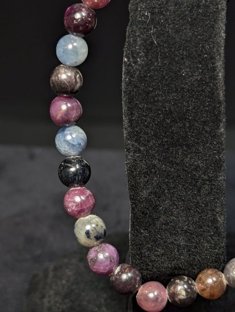 Pulseira bonita de 72 ct com rubi natural e safira Esfera - Altura: 6 mm - Largura: 6 mm- 14.4 g - (1) #2.1