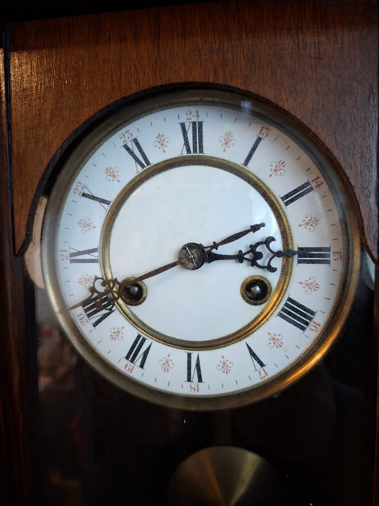 Ορθογώνιο ρολόι τοίχου -   Ξύλο, Ορείχαλκος - 1920-1930 #2.1