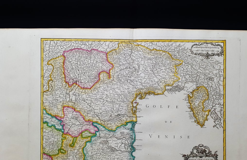 Europe - Northeast Italy / Veneto / Venice / Trieste / Belluno / Cremona / Lombardy / Mantua / Cadore /; Robert de Vaugondy - Partie Orientale de la Lombardie, la Rep. de Venise, le Mantouan, le Cremonese, Trent......, 1758 - 1751-1760 #2.1