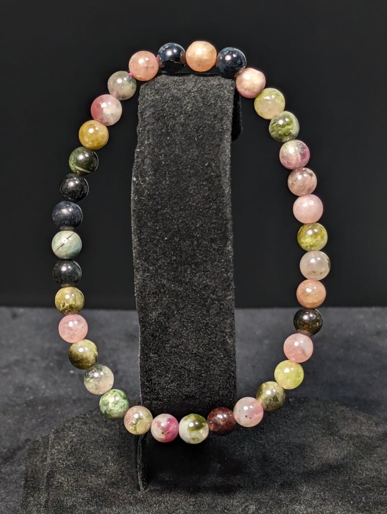 45克拉 - 美丽的手链,镶嵌天然多色碧玺 球体 - 高度: 5 mm - 宽度: 5 mm- 9 g - (1) #4.3