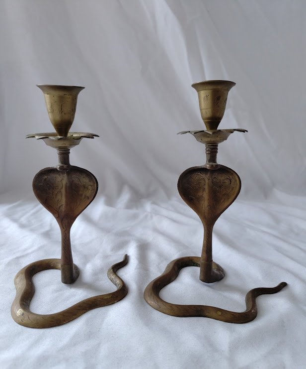 Κηροπήγιο Taperstick 2 φωτιστικά Cobra αριθμημένα (2) - Ορείχαλκος #1.0