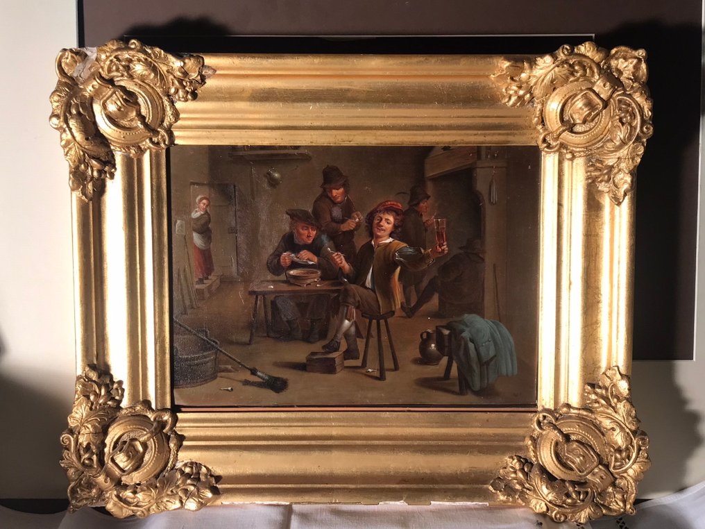 David Teniers the Younger (1610 - 1690), After - Les Philosophes Bacchiques Oil on Copper #1.0