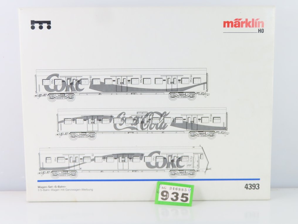Märklin H0 - 4393 - 模型客運火車套裝 (1) - 三节S-Bahn列车组，第一/第二车型，包括驾驶室车辆 - DB #4.3