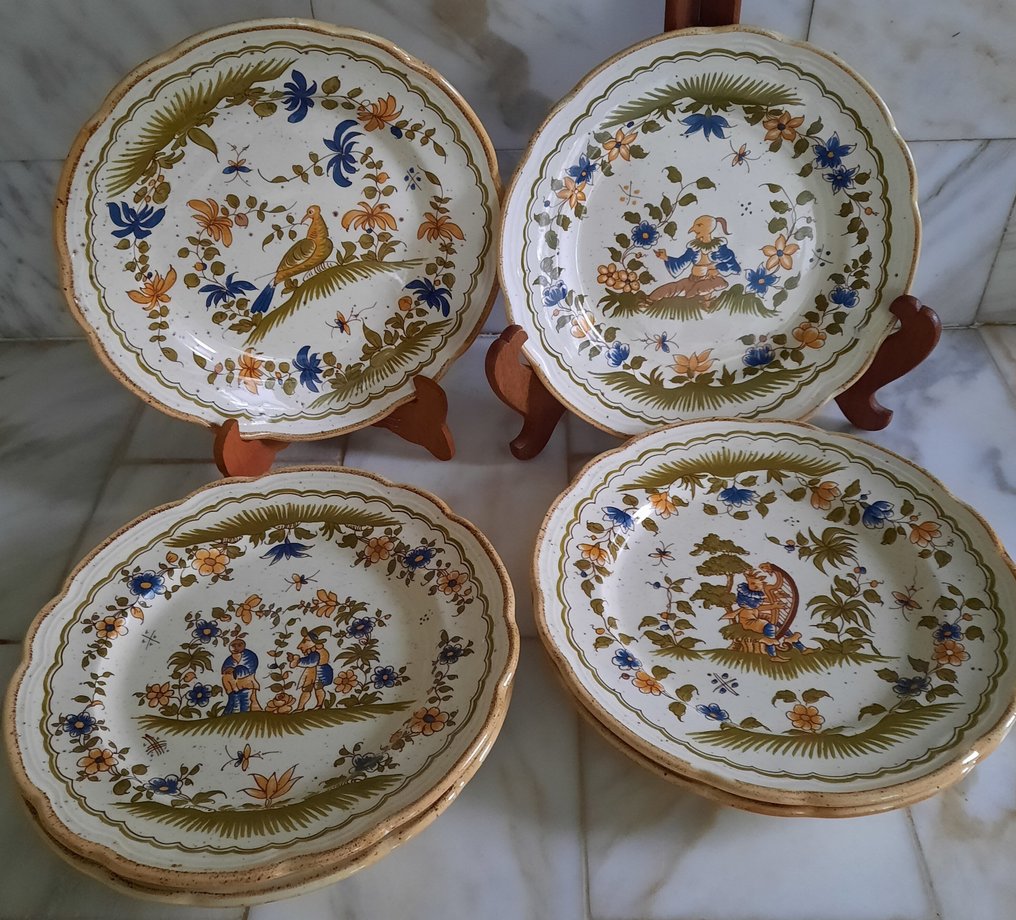 Vintage borden stijl 'Vieux Moustiers' - Table service (12) - Earthenware #1.0