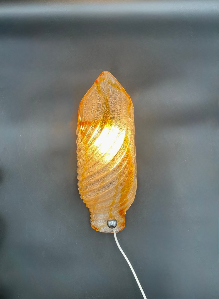 Attr Mazzega - 壁式燭台 - 雕塑复古 - Attr Mazzega（穆拉诺） - 艺术玻璃与琥珀色调 - 穆拉諾玻璃 #3.2