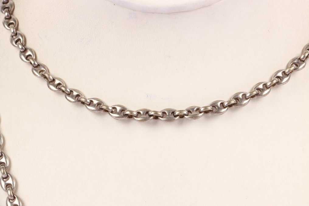 χωρίς τιμή ασφαλείας - Κολιέ Ασημί - σύνδεσμοι κόκκων καφέ #2.1