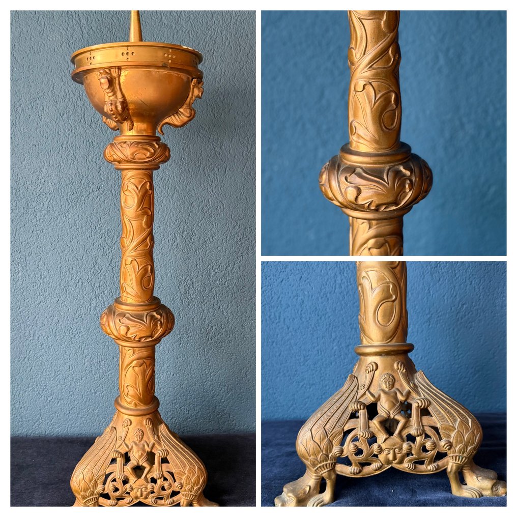 燭台 - 青銅色 - 高度75厘米 重量9.5公斤 #1.0
