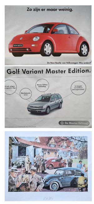 VW - 1e VW Kever 1936 - VW - New Beetle 1997 - VW Golf IV Variant Master edition v.a. 1999 - Volkswagen #1.0