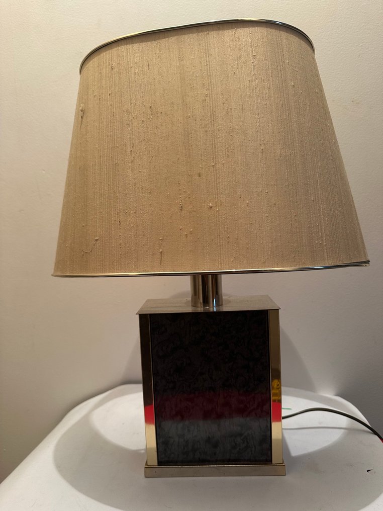 LeDauphin - Lampada da tavolo - Ottone - Lampada da scrivania quadrata #1.0