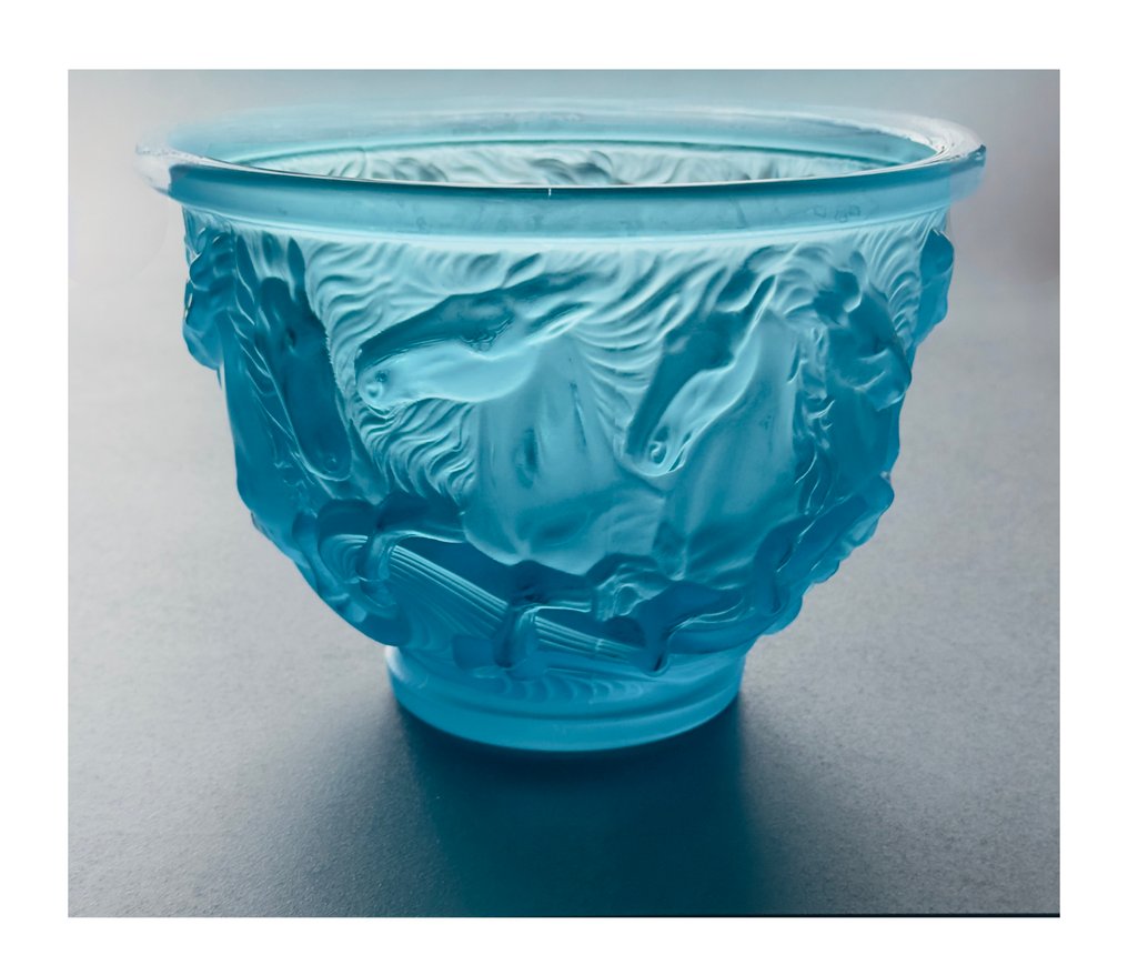 Barolac - Josef Inwald - Fat - Galopperende Hester - isblå opaline satijnglas #1.0