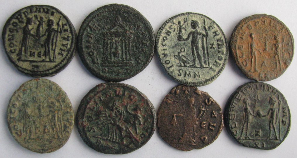 羅馬帝國, 羅馬帝國 （省） Lot of 8 Æ coins 2nd-3rd century AD  (沒有保留價) #1.0