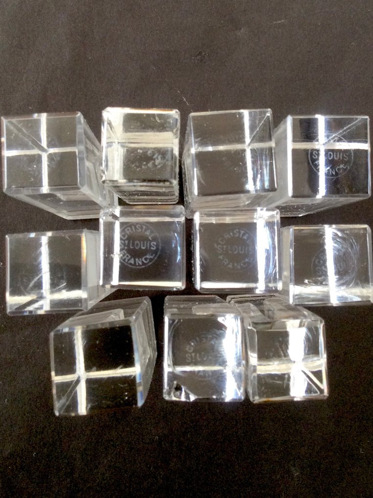 Cristal Saint Louis France , prachtige kristallen Art Deco bestekleggers - Poggiacoltello (11) - Cristallo #2.1