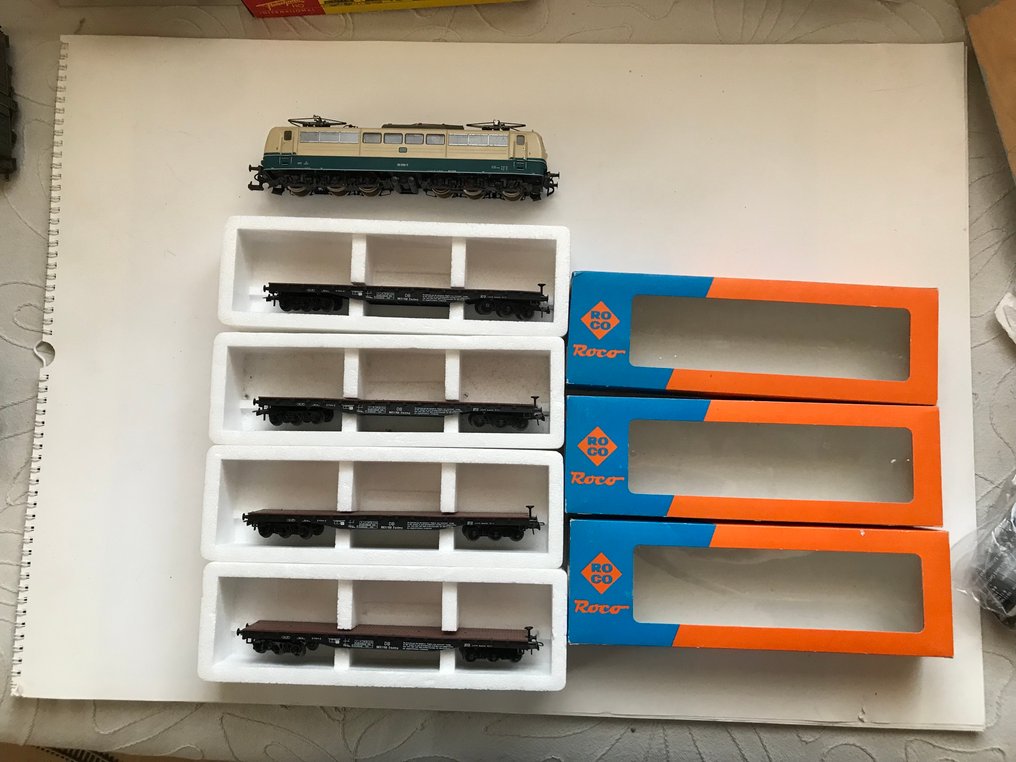 Roco, Röwa H0 - Ensemble de train (5) - BR 151 Elok plus 4 wagons de fret lourd - DB #1.0