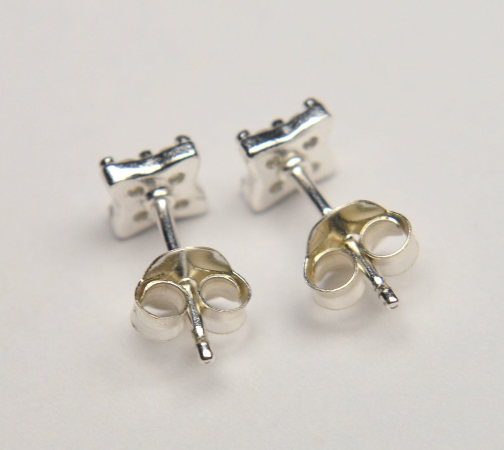 Nincs minimálár - Drop fülbevaló 925 ezüst Gyémánt (Természetes) - 0,08 ct #4.3