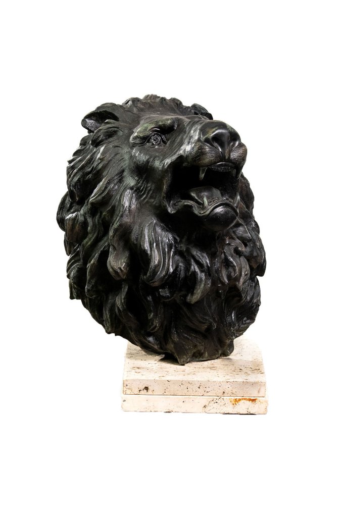 Sculpture, Grande testa di Leone in bronzo - 69 cm - Bronze #3.2