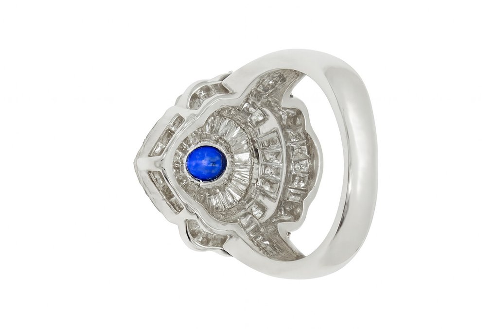 Ring - 18 kt Weißgold - 1.88ct. tw. Saphir - Diamant #2.1
