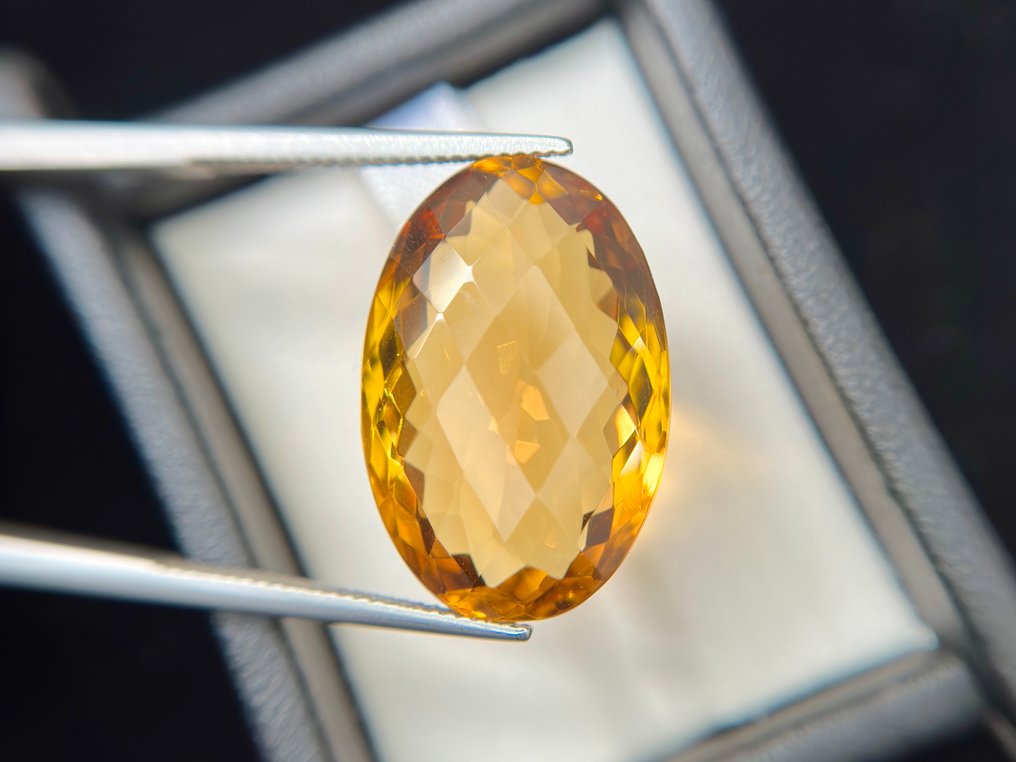 χωρίς τιμή ασφαλείας - 1 pcs  Κίτρινο, Πορτοκαλί Κιτρίνης  - 26.12 ct - Διεθνής Ένωση Έγχρωμων Πολύτιμων Λίθων (ICA GemLab) - Ηλιαχτίδα Μοναδική Citrine #4.3