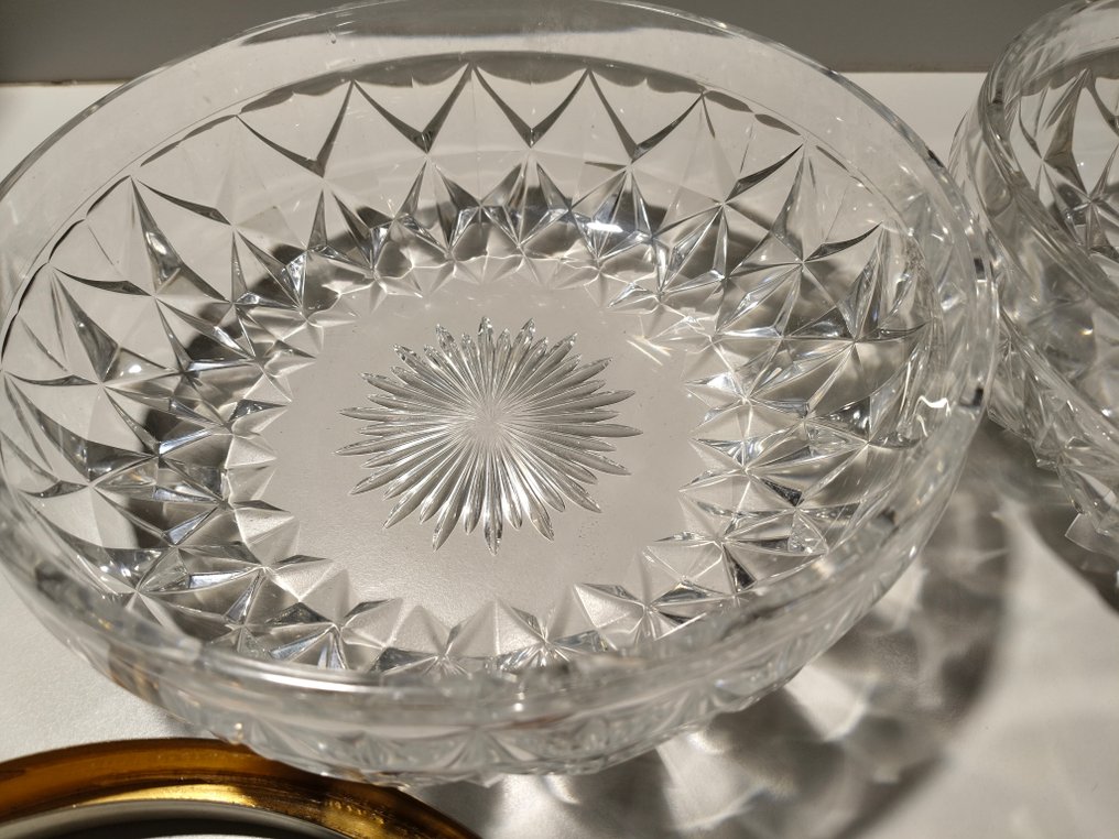 Val Saint Lambert - Flask (3) - Crystal - crystal fruit cone #4.3