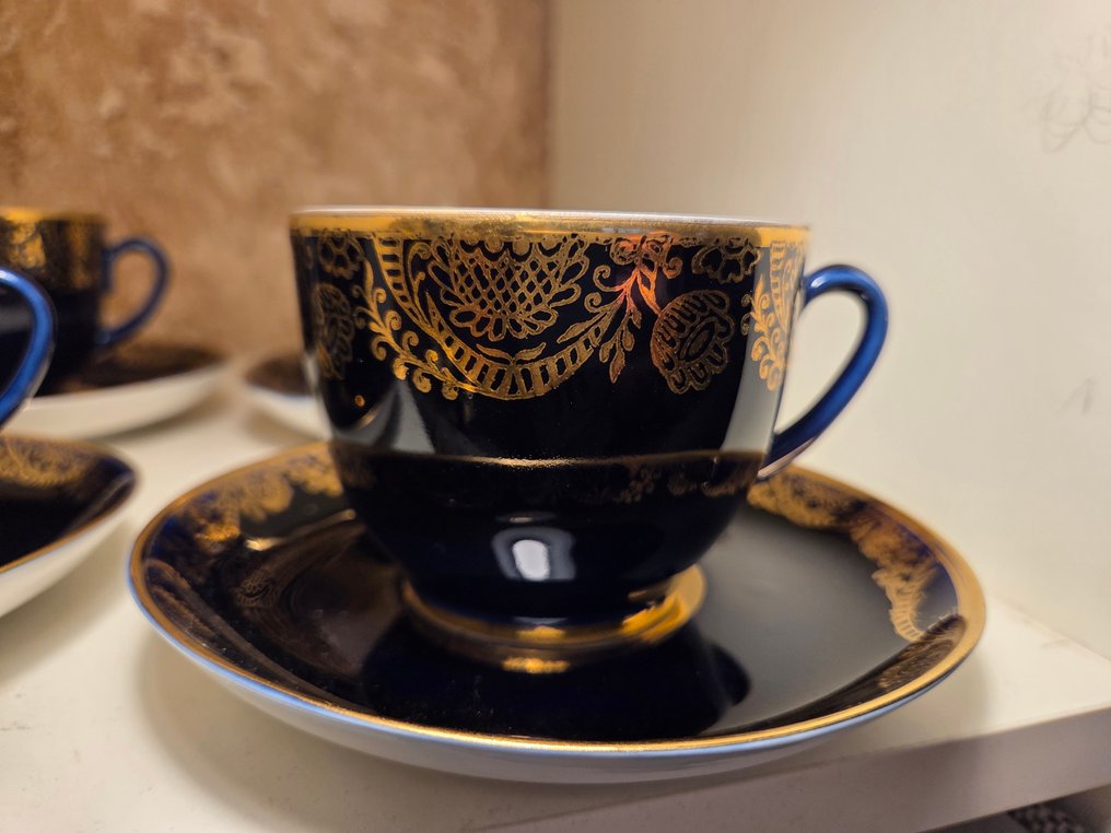 Lomonosov Imperial Porcelain Factory - Ensemble de tasses à thé (8) - Porcelaine - 4 duo de thé #2.1