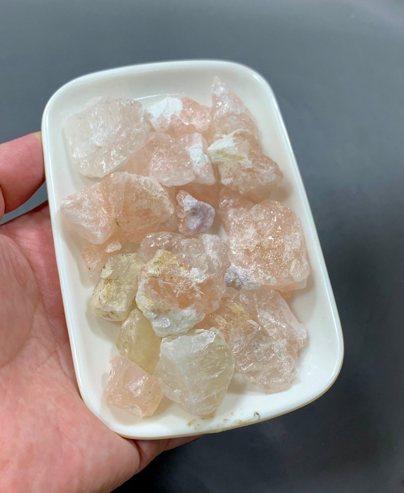 Ei vähimmäishintaa Morganite Crystals Big Lot for Jewellery Maker luonnollinen vaaleanpunainen väri Kristallit- 200 g - (1) #2.1
