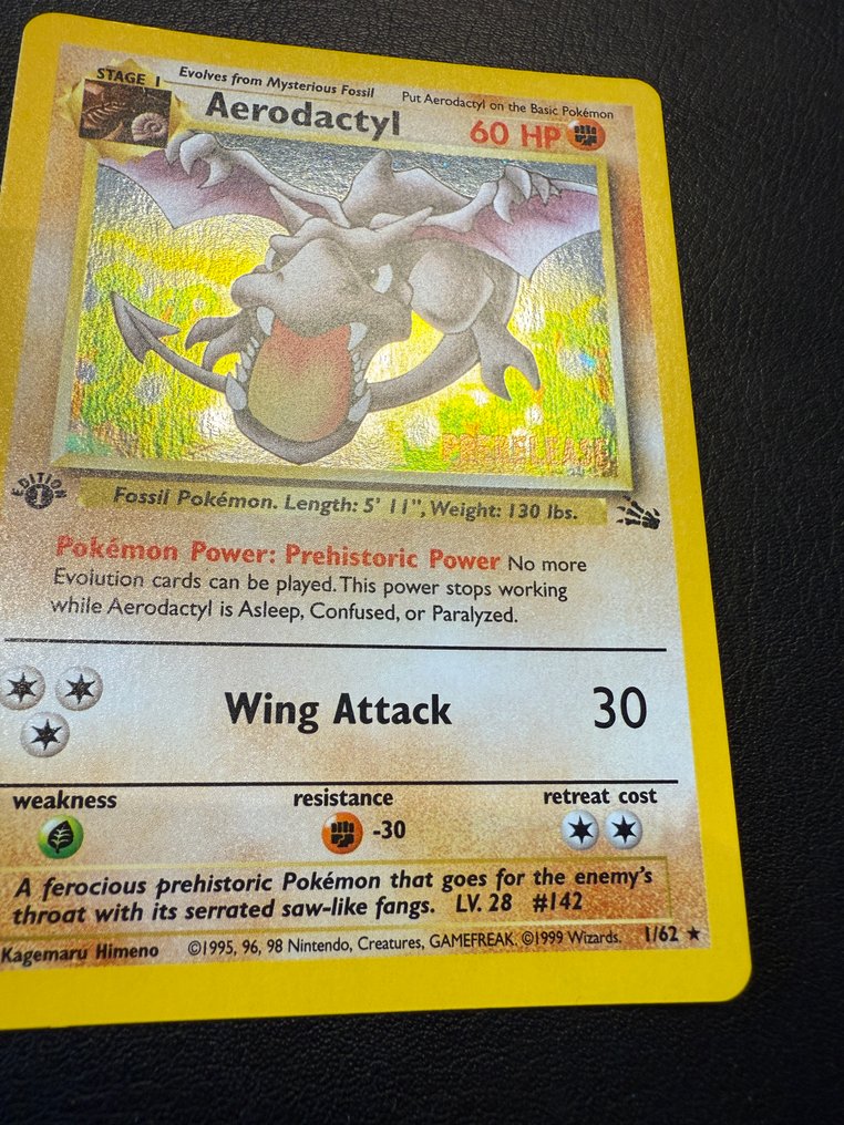 Pokémon - 2 Card - Aerodactyl, Dark Gyarados Pre-release, Foil - WOTC - Fossil, Team Rocket #2.1