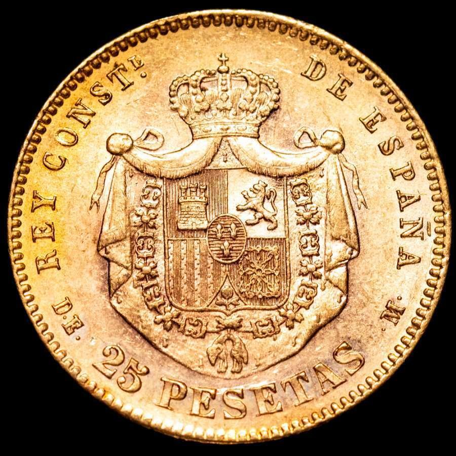 Spania. Alfonso XII. 25 Pesetas 1877. DE-M #1.0