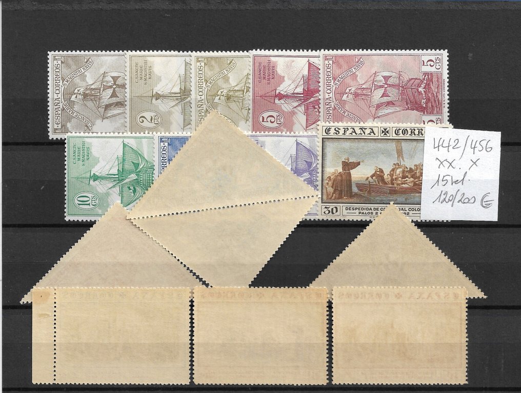 Spain 1930/1938 - Small collection of stamps and sheets, interesting. - Unificato N. 412/28+442/56+bf1/2+bf 5 #2.1