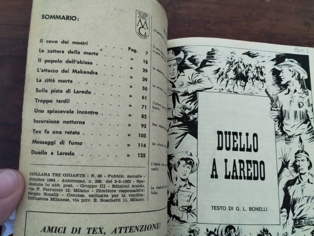 Tex Gigante nn. 48, 49, 50, 51, 53, 54, 60 - Araldo - 7 Cómics - Primera edición - 1964/1965 #3.2