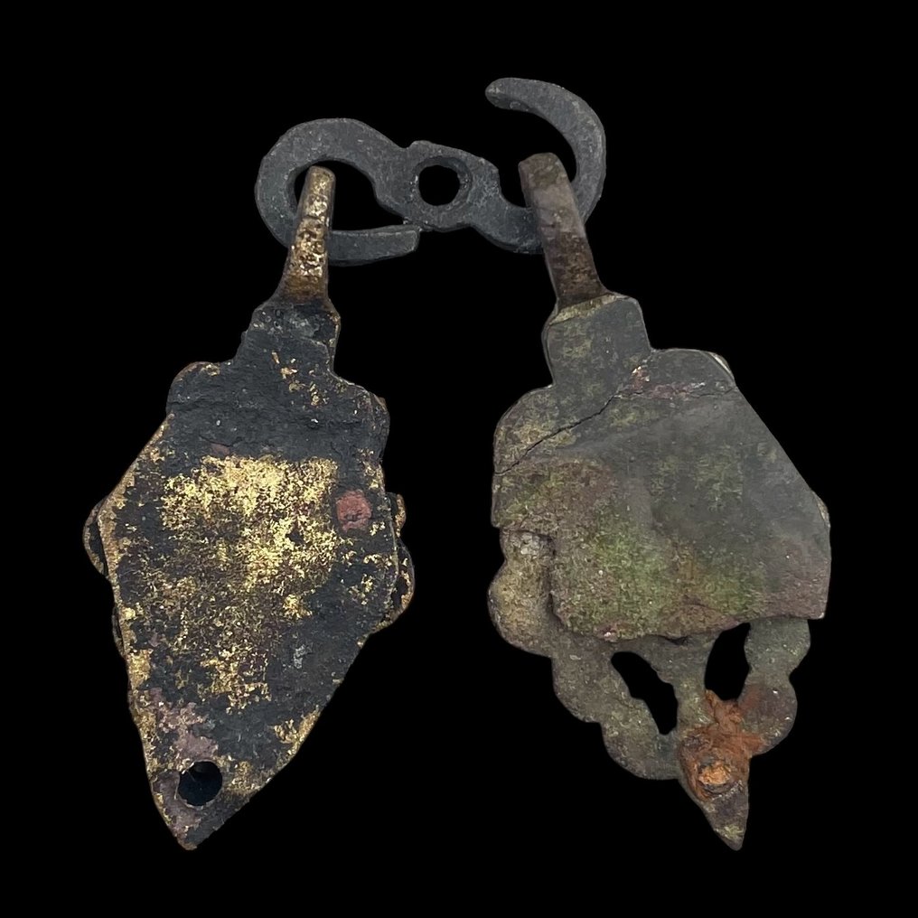 中世纪后期 黄铜色, 黄铜 稀有的中世纪带子扣 - 50 mm  (没有保留价) #1.0